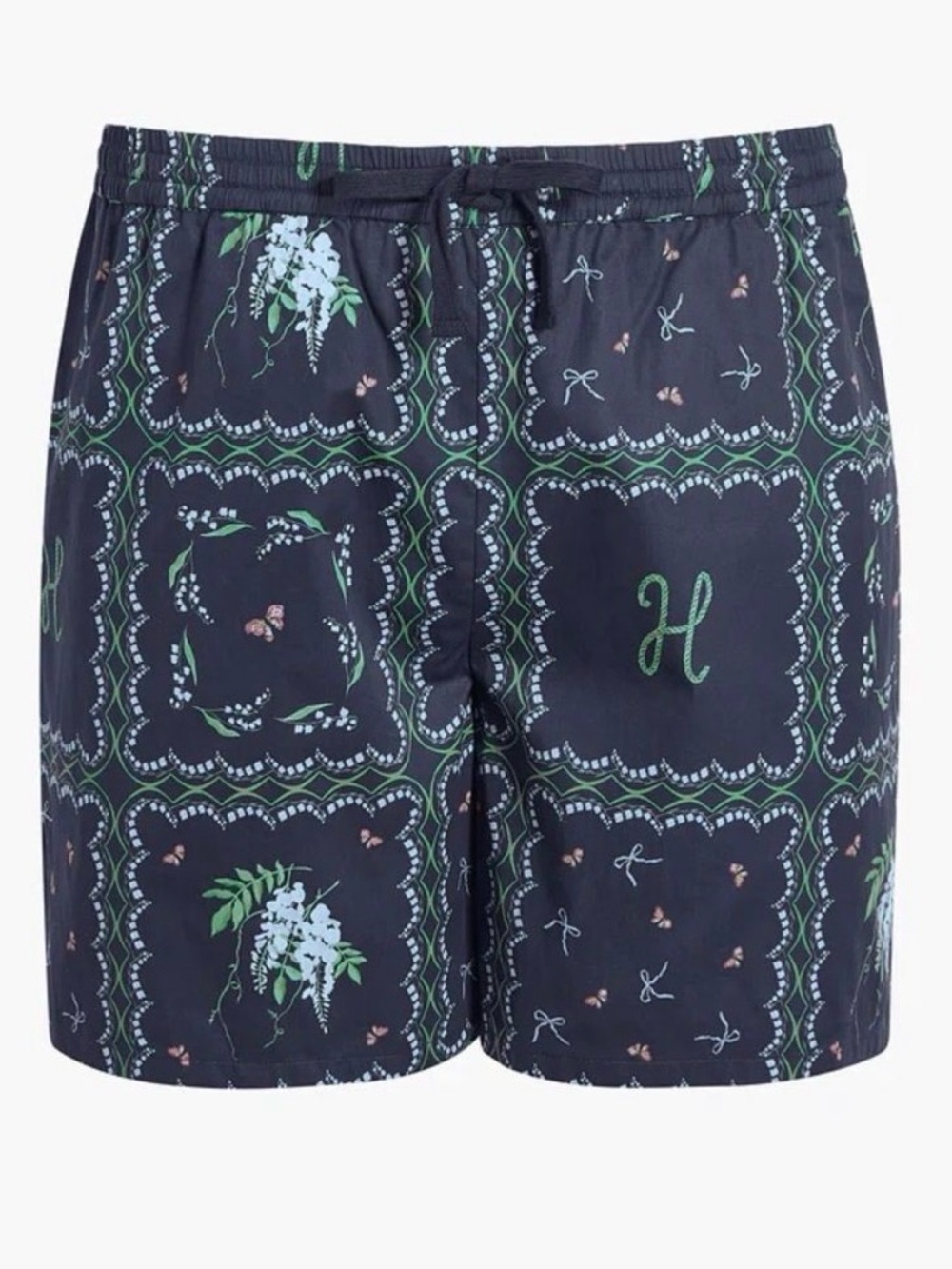 NWT Hill House Men’s Leo Shorts in Navy Floral Patchwork Cotton size XXL
